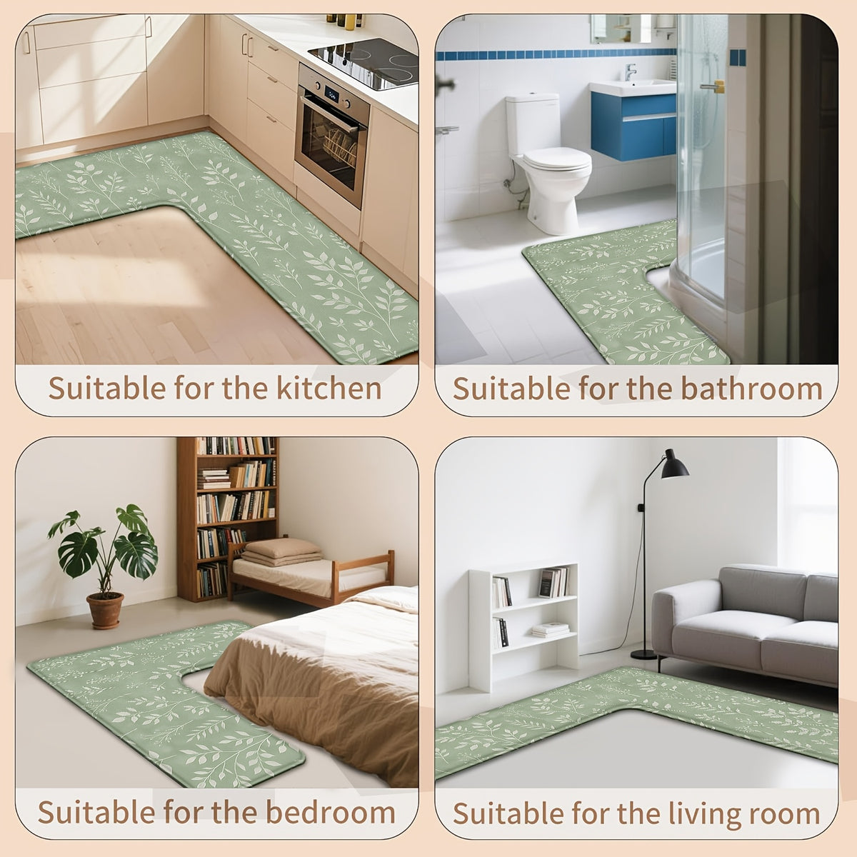 Tapis de salle de bain à feuillages