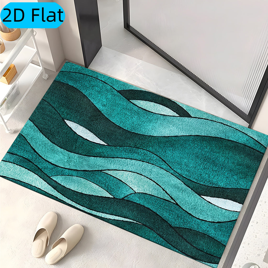 Tapis de salle de bain vagues aquarelle