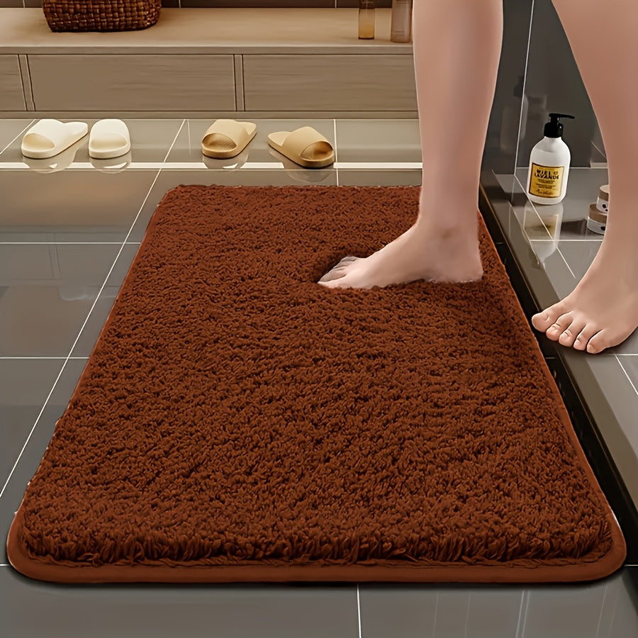 Tapis de salle de bain long en velours bouclé