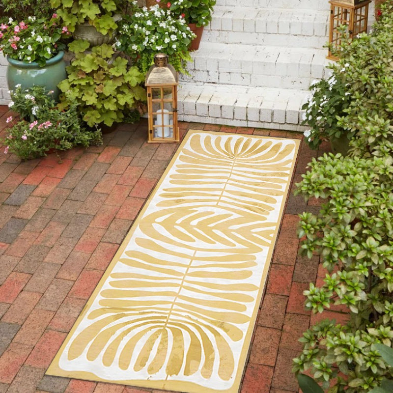 Tapis de salle de bain long à grand feuillage peint