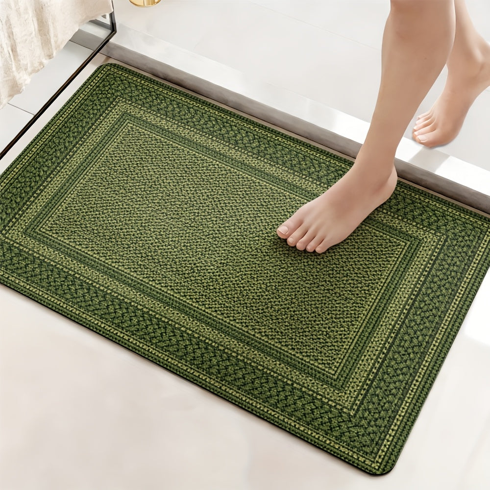 Tapis de salle de bain long à effet tressé