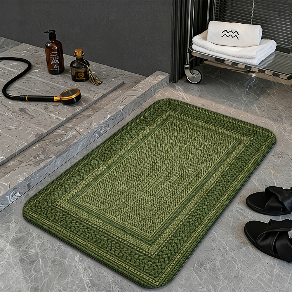Tapis de salle de bain long à effet tressé