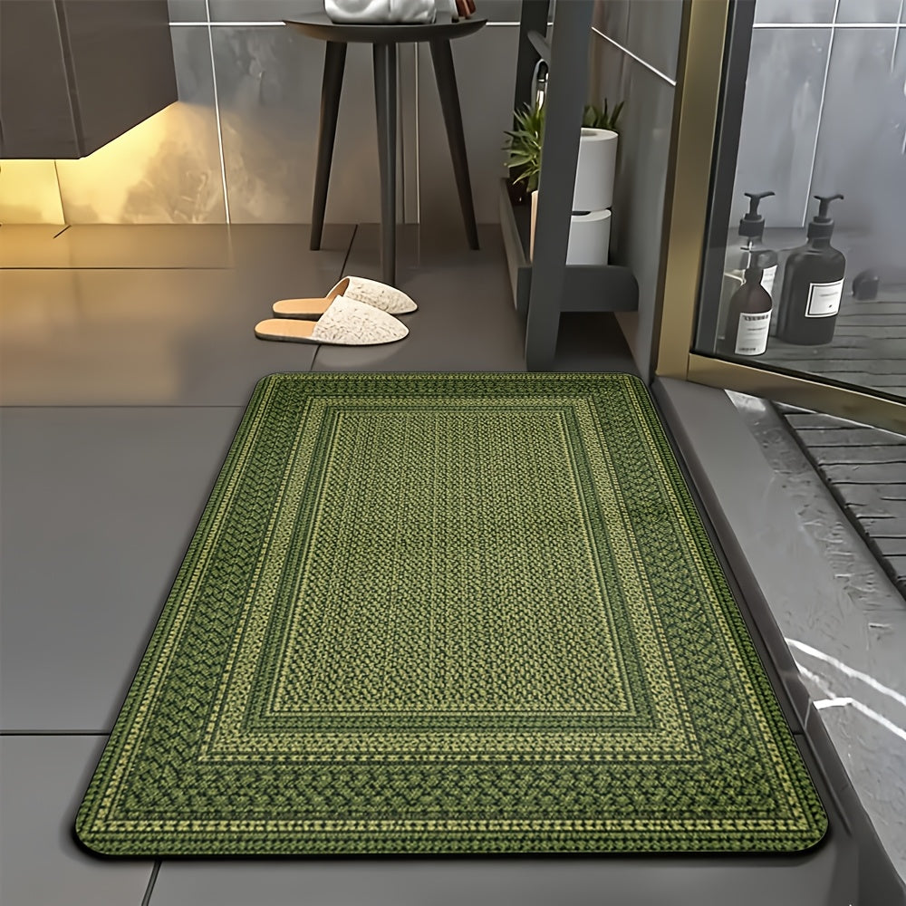 Tapis de salle de bain long à effet tressé