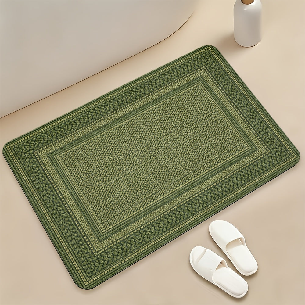 Tapis de salle de bain long à effet tressé