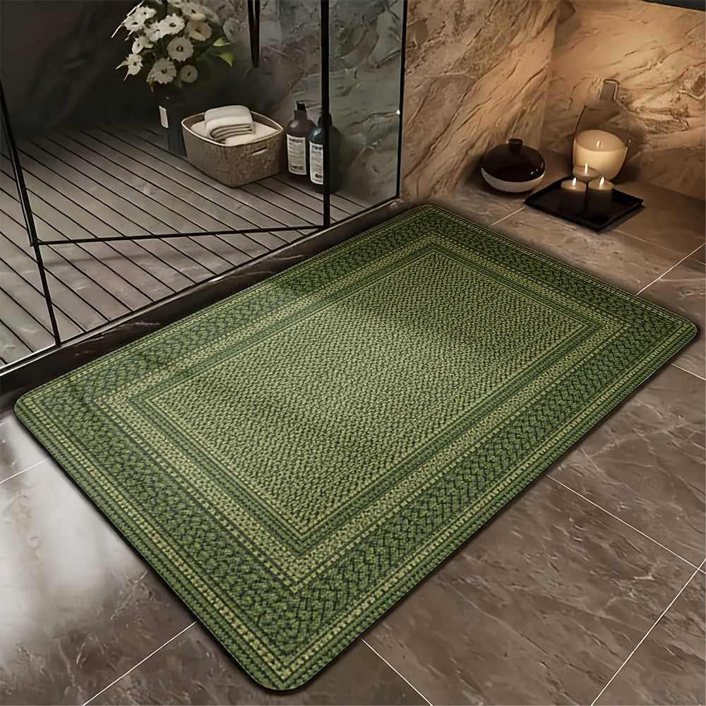 Tapis de salle de bain long à effet tressé