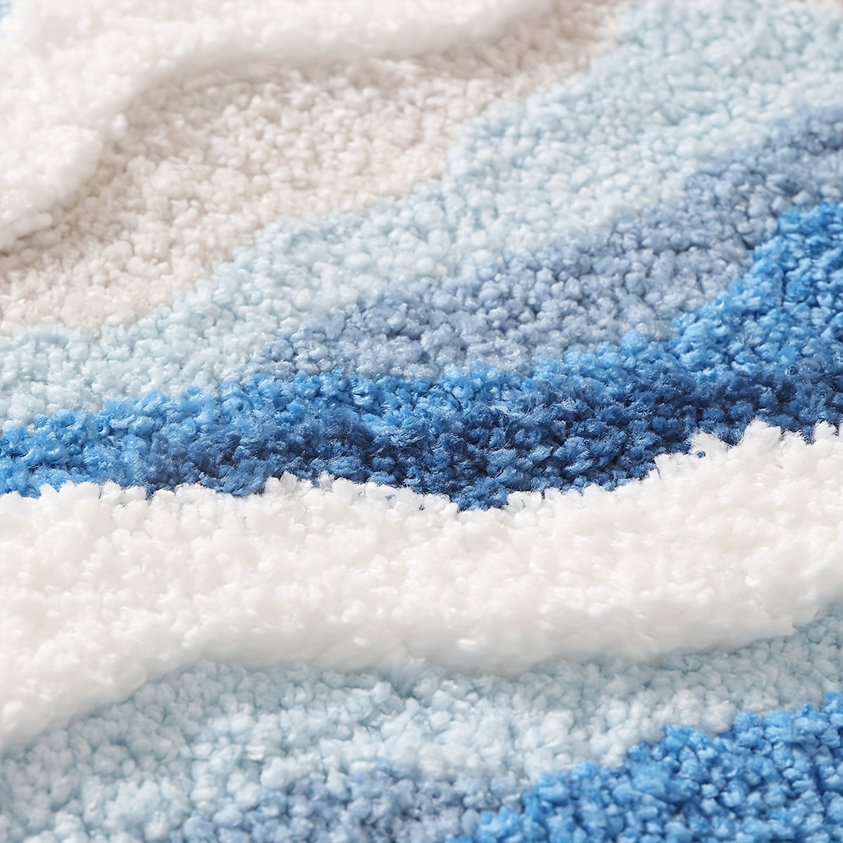 Tapis de salle de bain long, vagues tuftées en relief