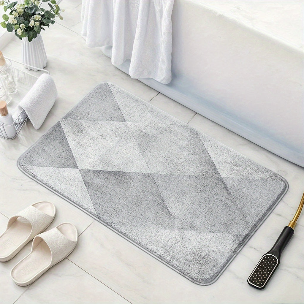 Tapis de salle de bain à losanges et imprimés