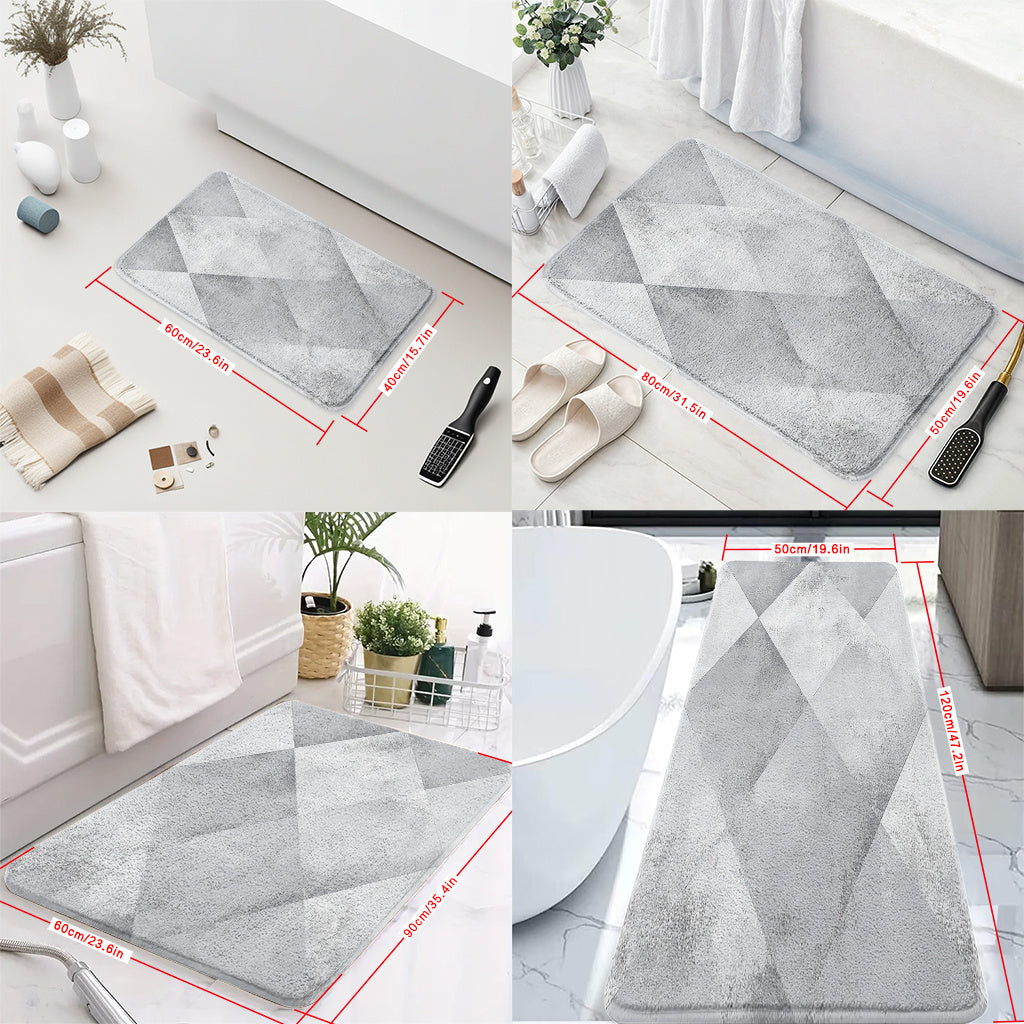 Tapis de salle de bain à losanges et imprimés
