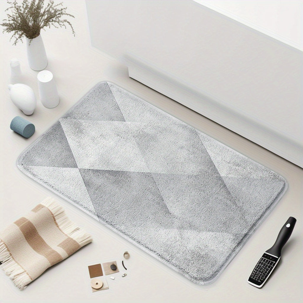 Tapis de salle de bain à losanges et imprimés