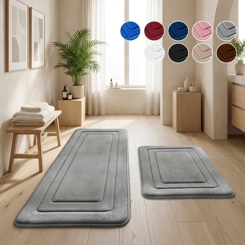 Tapis de salle de bain lavables lot de 2
