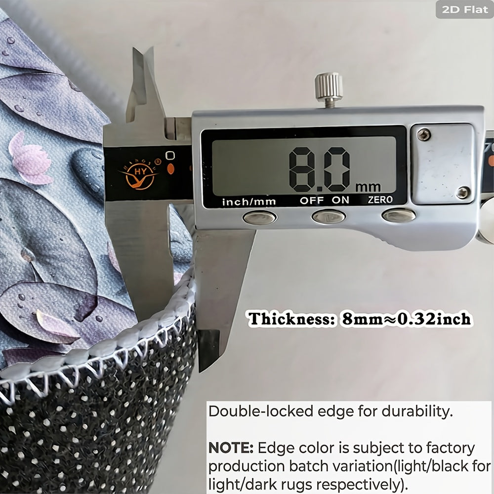 Tapis de salle de bain lotus et galets, dos plastique picoté