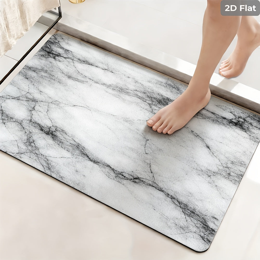 Tapis de salle de bain marbre, veinage imprimé