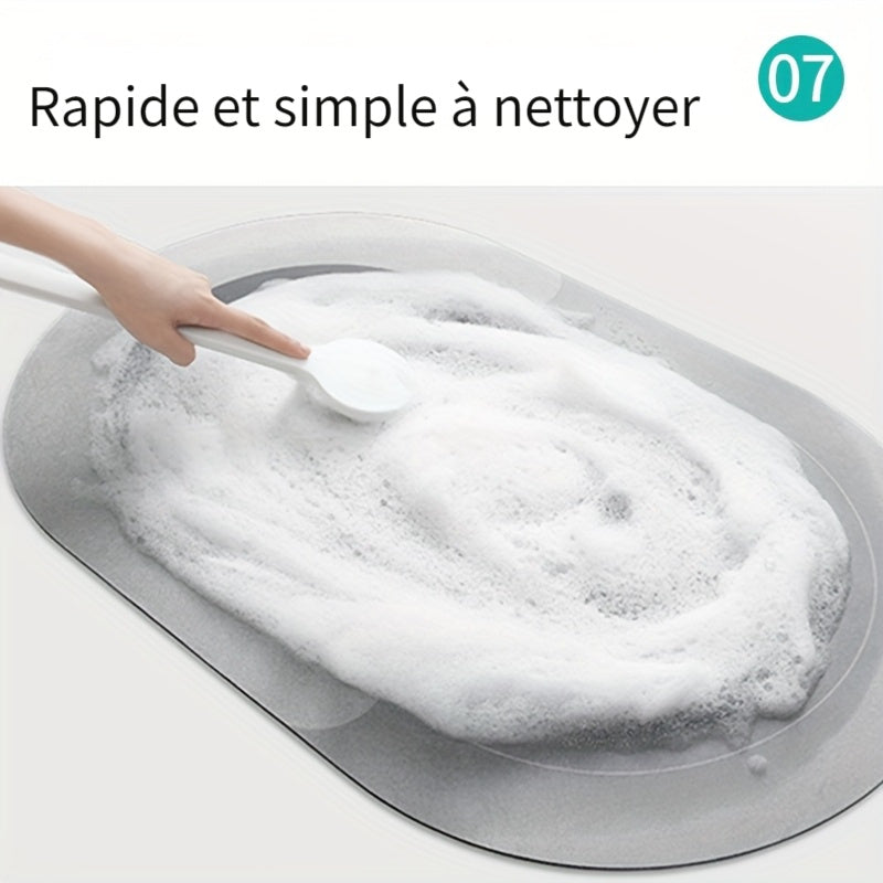 Tapis de salle de bain effet marbre, séchage rapide