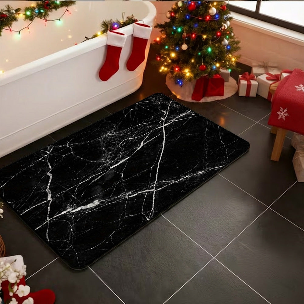 Tapis de salle de bain effet marbre veiné