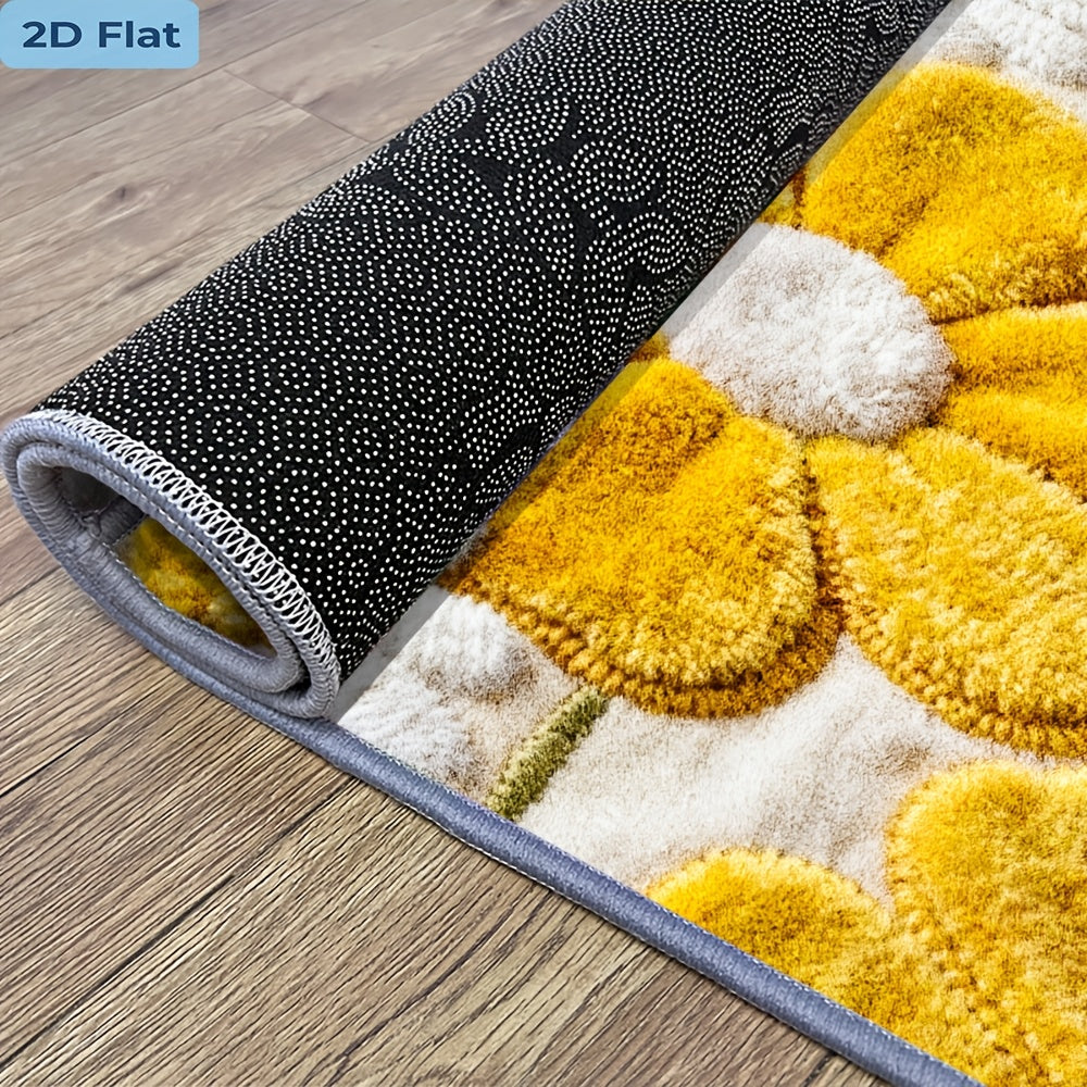 Tapis de salle de bain à grandes marguerites