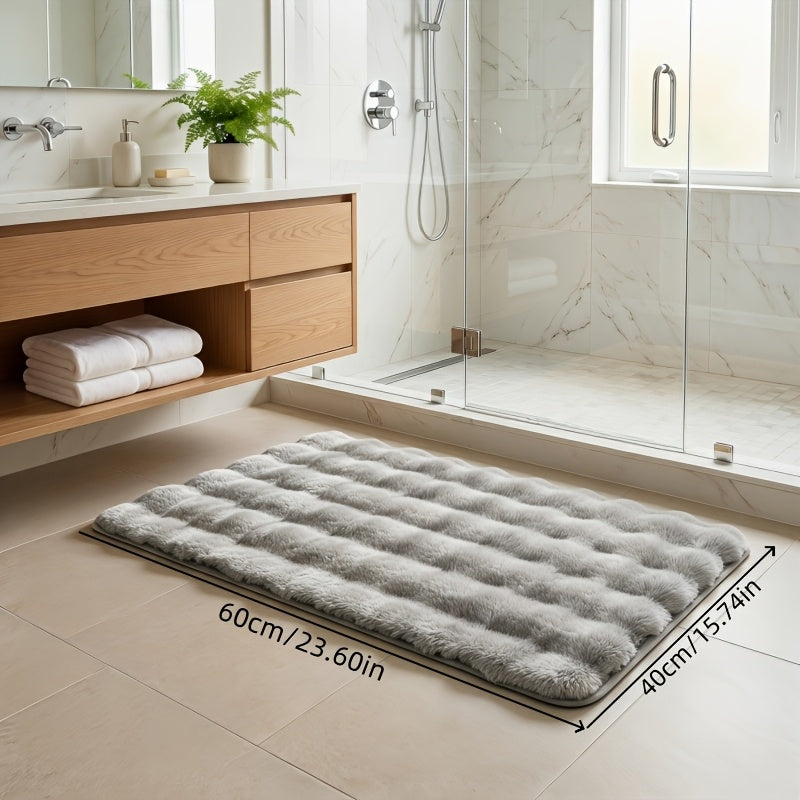 (Gray 5-Piece Set) Cloud Bubble Bath Mat ×1 + Sponge Scrubber ×1 + Cleaning Cloth ×3 / Petite Taille