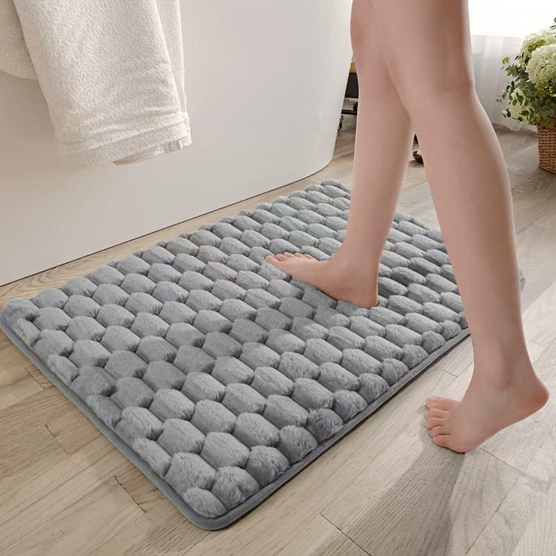 Tapis de salle de bain matelassé en nid d'abeille