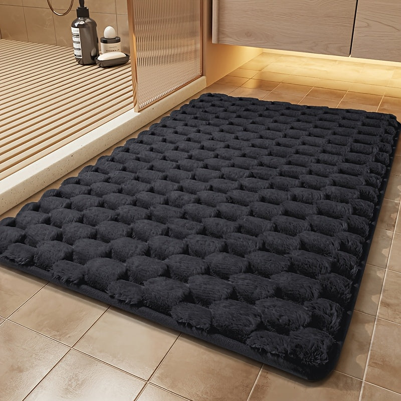 Tapis de salle de bain matelassé en nid d'abeille