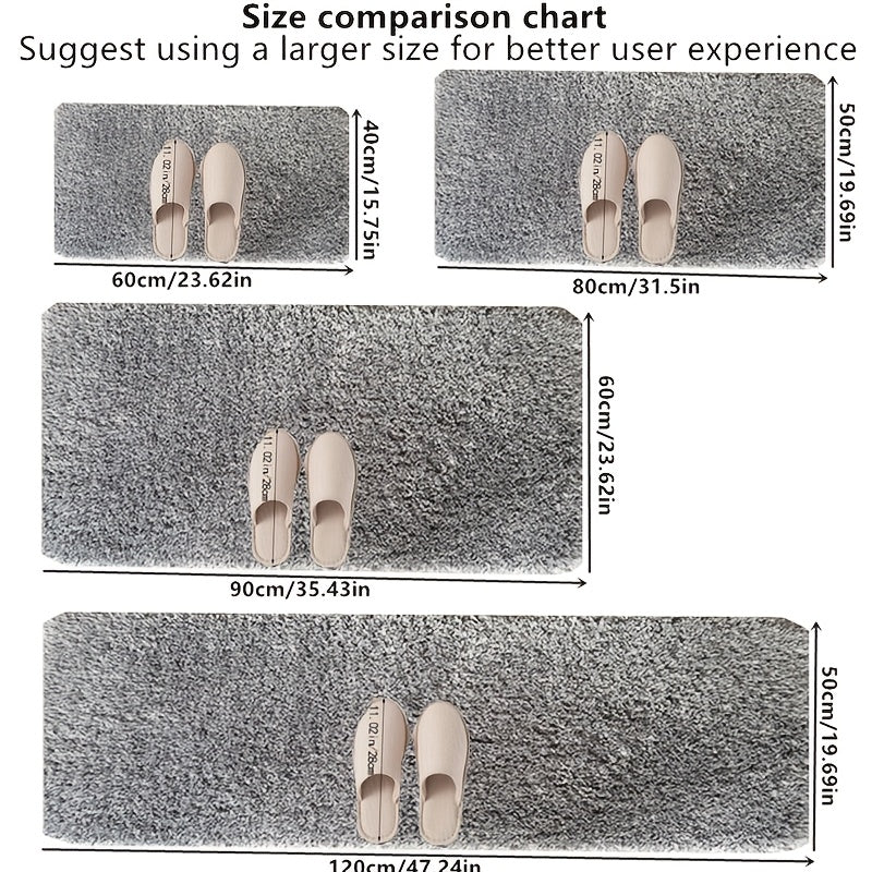 Tapis de salle de bain en microfibre unie, huit