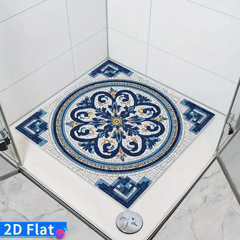 Tapis de salle de bain mosaïque, carré ou rond