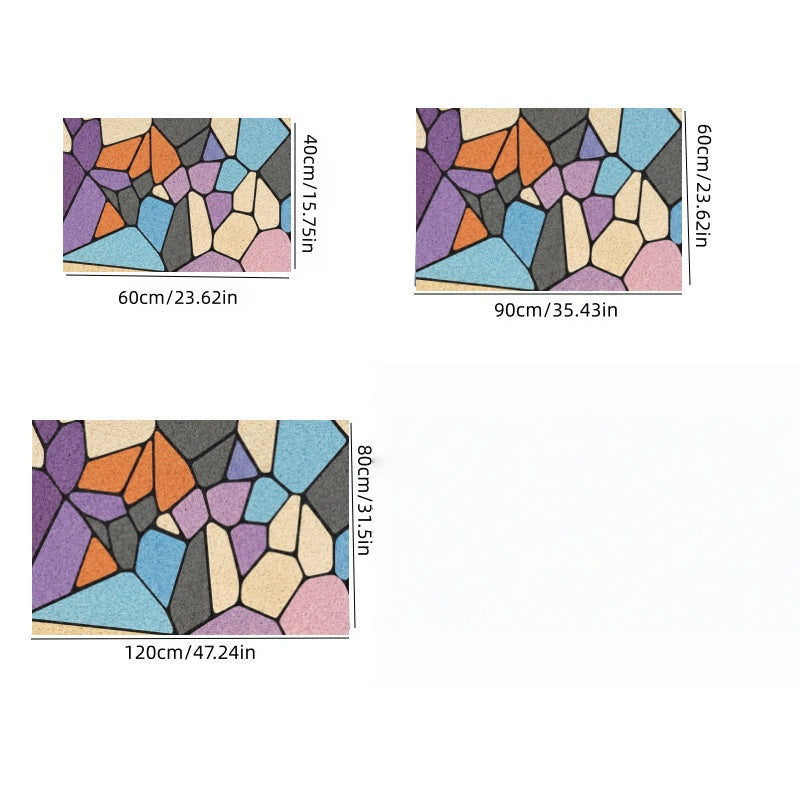 Tapis de salle de bain grand format, mosaïque colorée