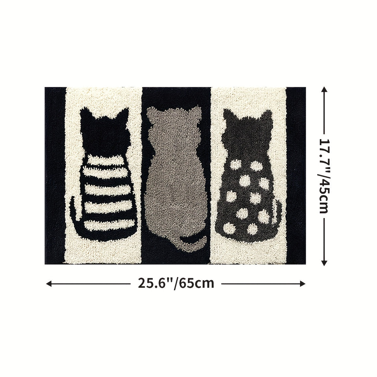 Chat noir et blanc / 17.7 × 29.5 Pouces (45 × 65 Cm)