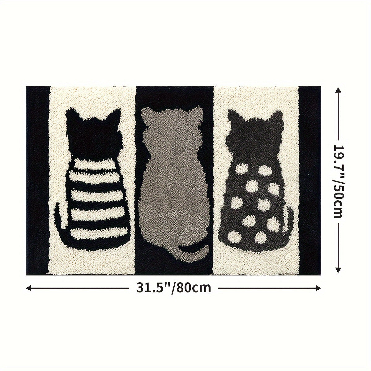 Chat noir et blanc / 19,7 × 31,5 Pouces (50 × 80 Cm)