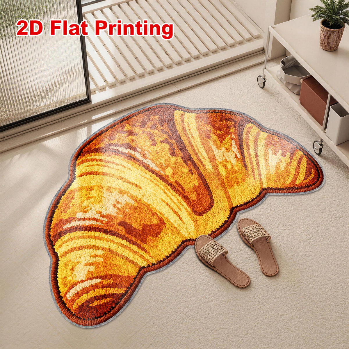 Tapis de salle de bain motif croissant