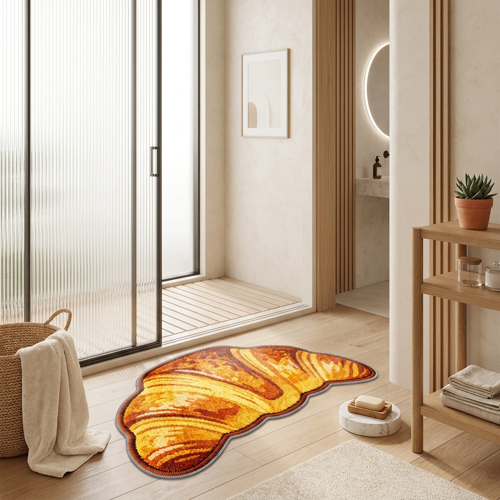Tapis de salle de bain motif croissant