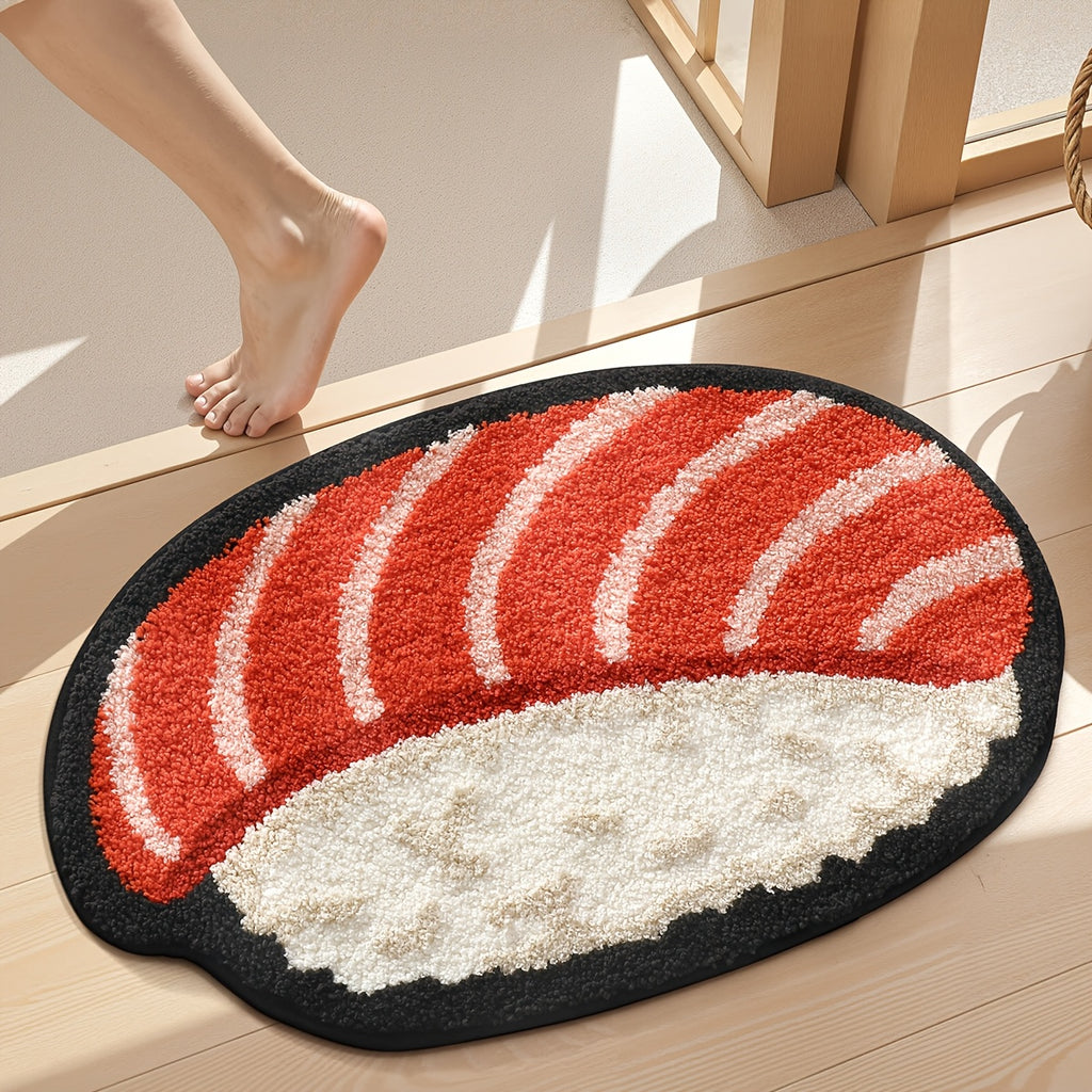 Tapis de salle de bain motif sushi au, extra épais