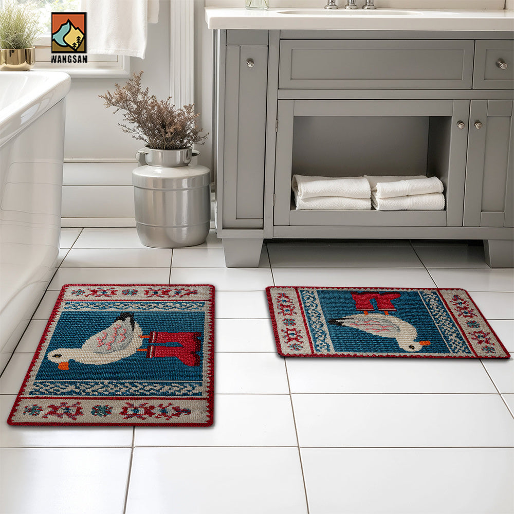Tapis de salle de bain mouette, bordure