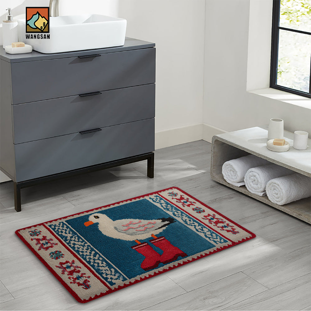Tapis de salle de bain mouette, bordure
