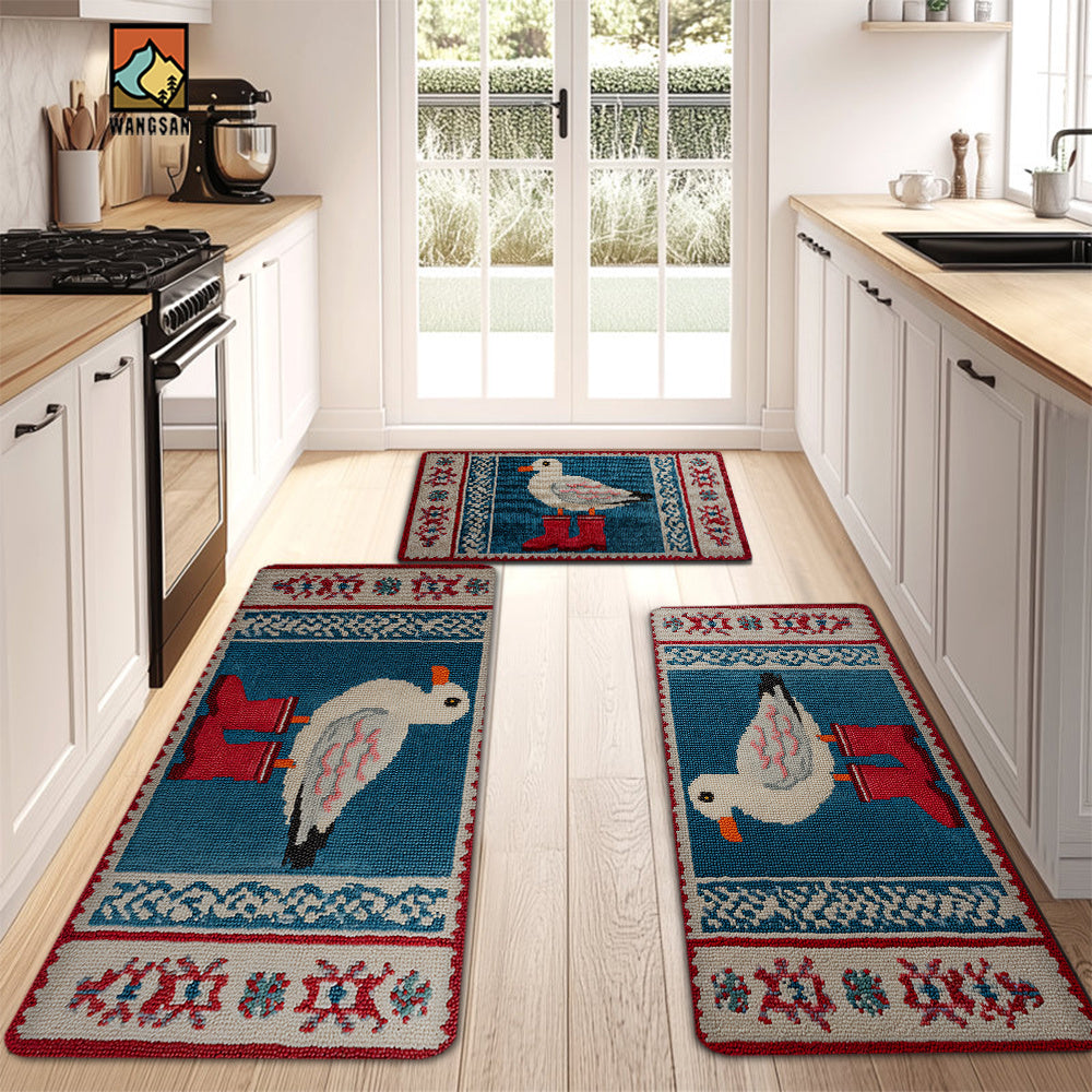 Tapis de salle de bain mouette, bordure