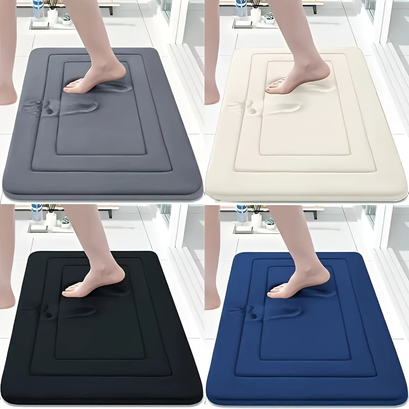 Tapis de salle de bain en mousse à mémoire, dos PVC