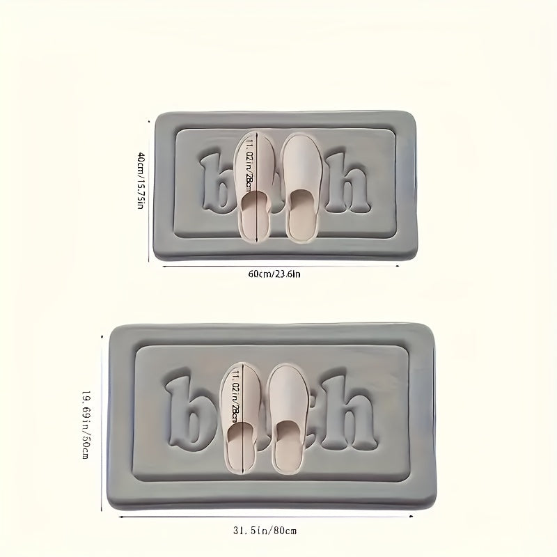 Tapis de salle de bain en mousse à mémoire, lettrage embossé