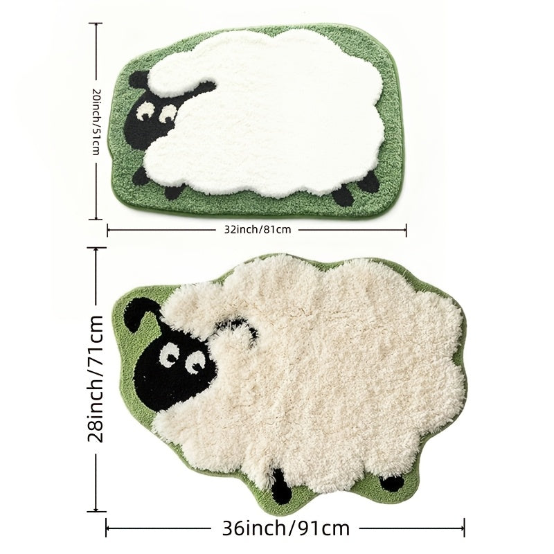 Tapis de salle de bain mouton bouclé, grand format