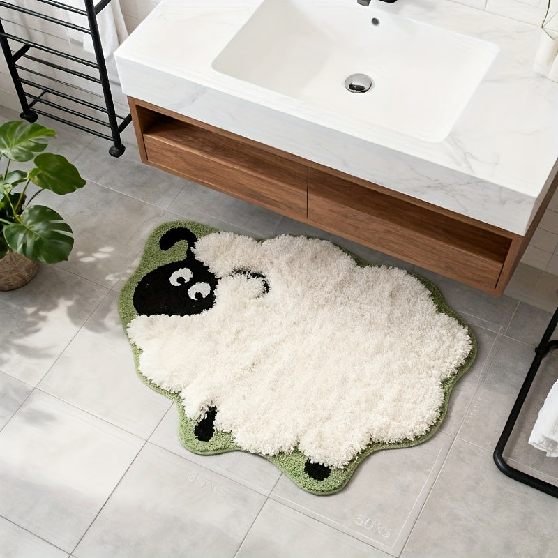 Tapis de salle de bain mouton bouclé, grand format