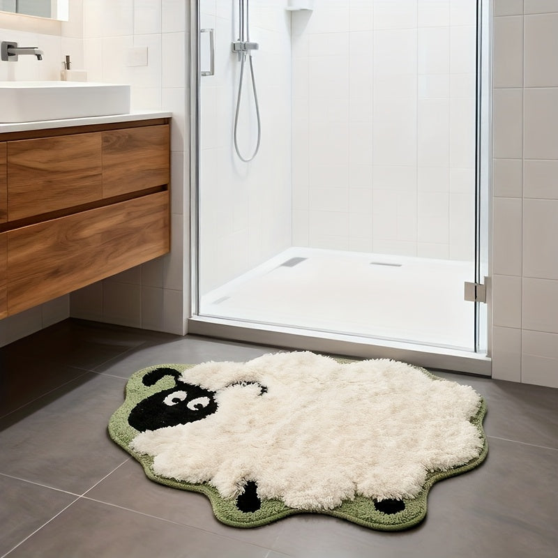 Tapis de salle de bain mouton bouclé, grand format