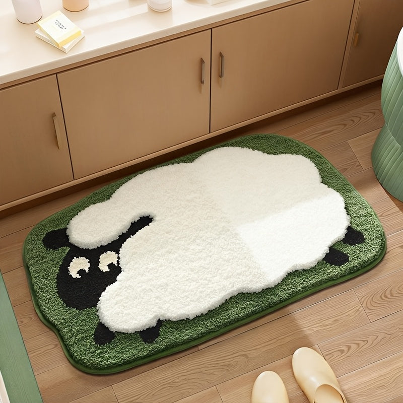 Tapis de salle de bain mouton bouclé, grand format