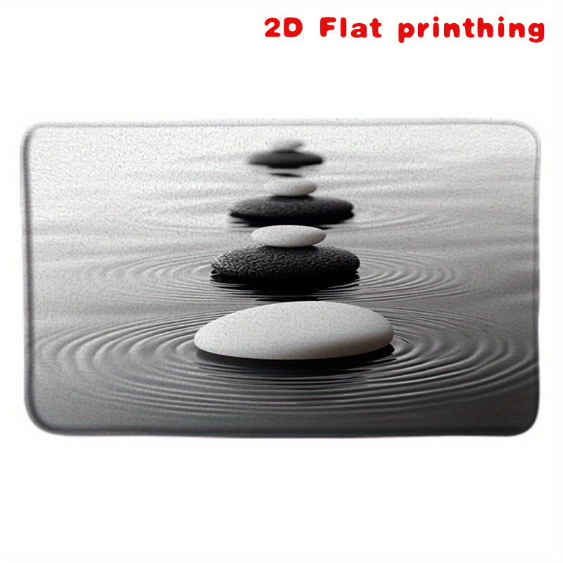 Tapis de salle de bain, galets zen imprimés