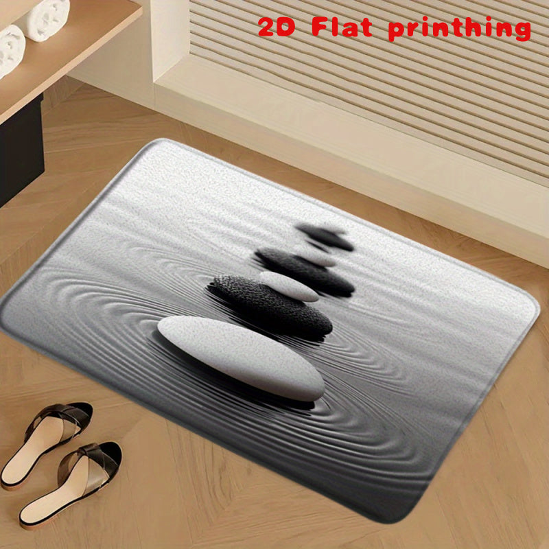 Tapis de salle de bain, galets zen imprimés