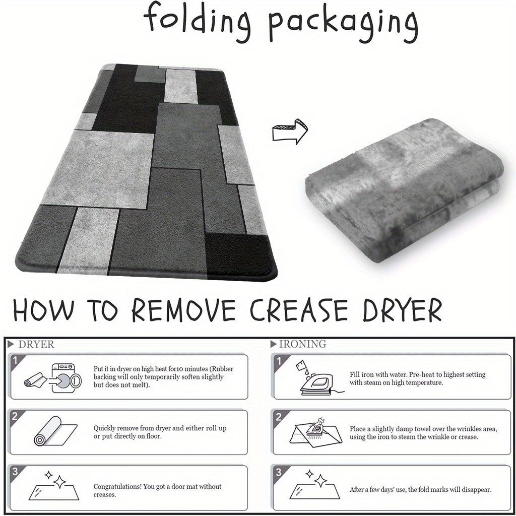 Tapis de salle de bain, blocs graphiques imprimés