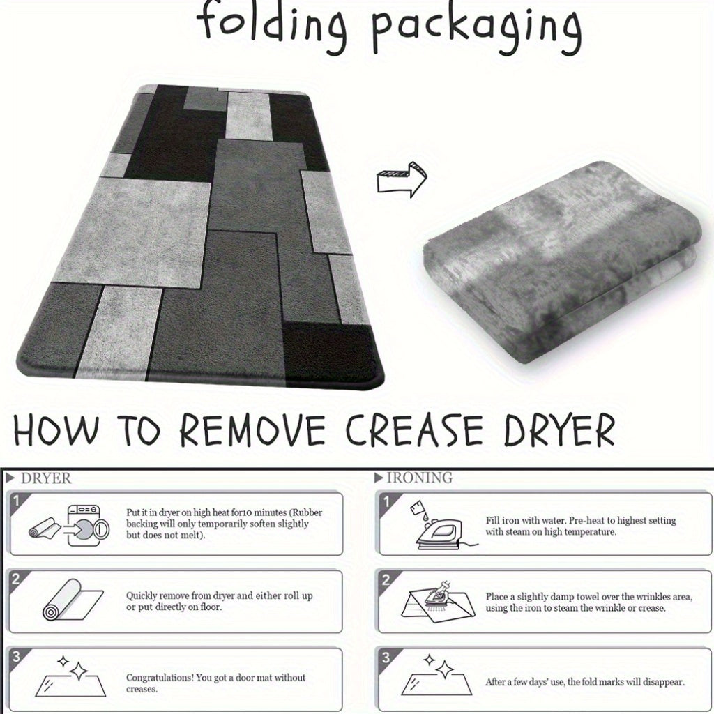 Tapis de salle de bain, blocs graphiques imprimés