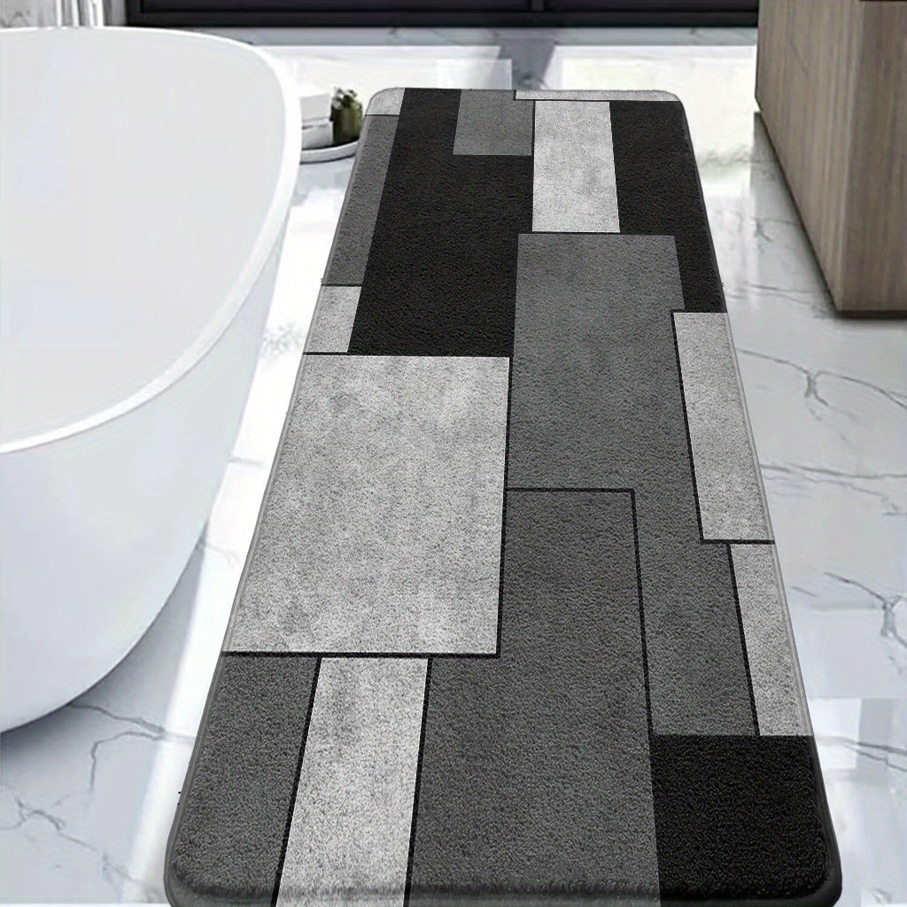 Tapis de salle de bain, blocs graphiques imprimés