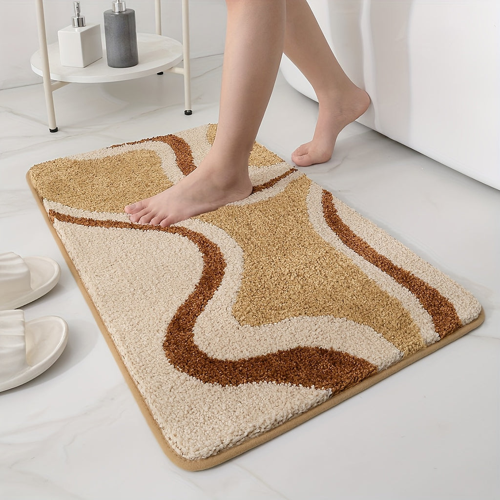 Tapis de salle de bain à ondes, version contour WC