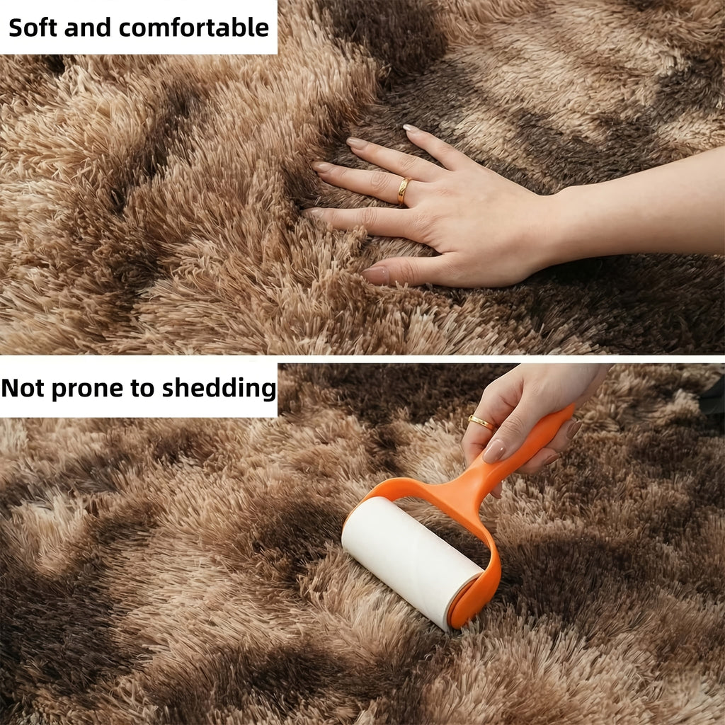 Tapis de salle de bain ovale en peluche longue