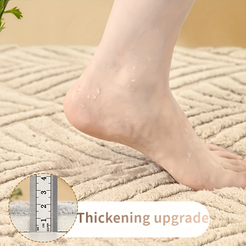 Tapis de salle de bain à palmes tressées, dos PVC ajouré
