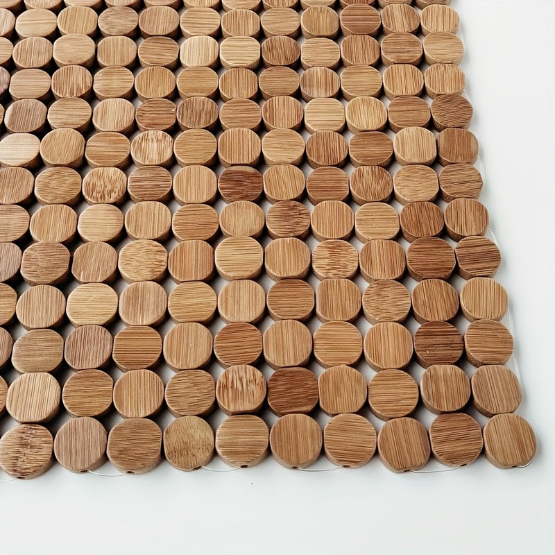 Tapis de bain à rondelles de bambou enfilées