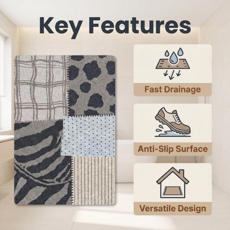 Tapis de salle de bain patchwork, 3 formats