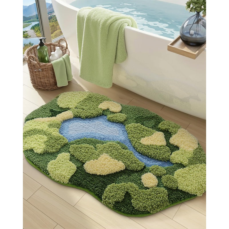 Tapis de salle de bain paysage de mousse